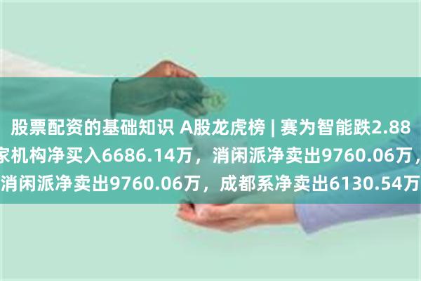 股票配资的基础知识 A股龙虎榜 | 赛为智能跌2.88%换手率41.17%，三家机构净买入6686.14万，消闲派净卖出9760.06万，成都系净卖出6130.54万